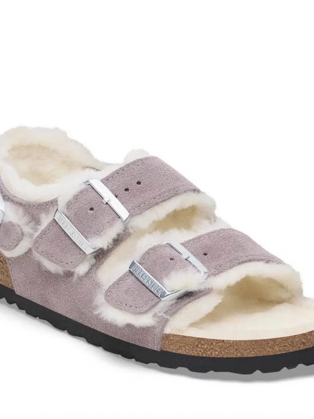 Birkenstock Milano Suede Shearling size 36/ 5.5 in faded purple